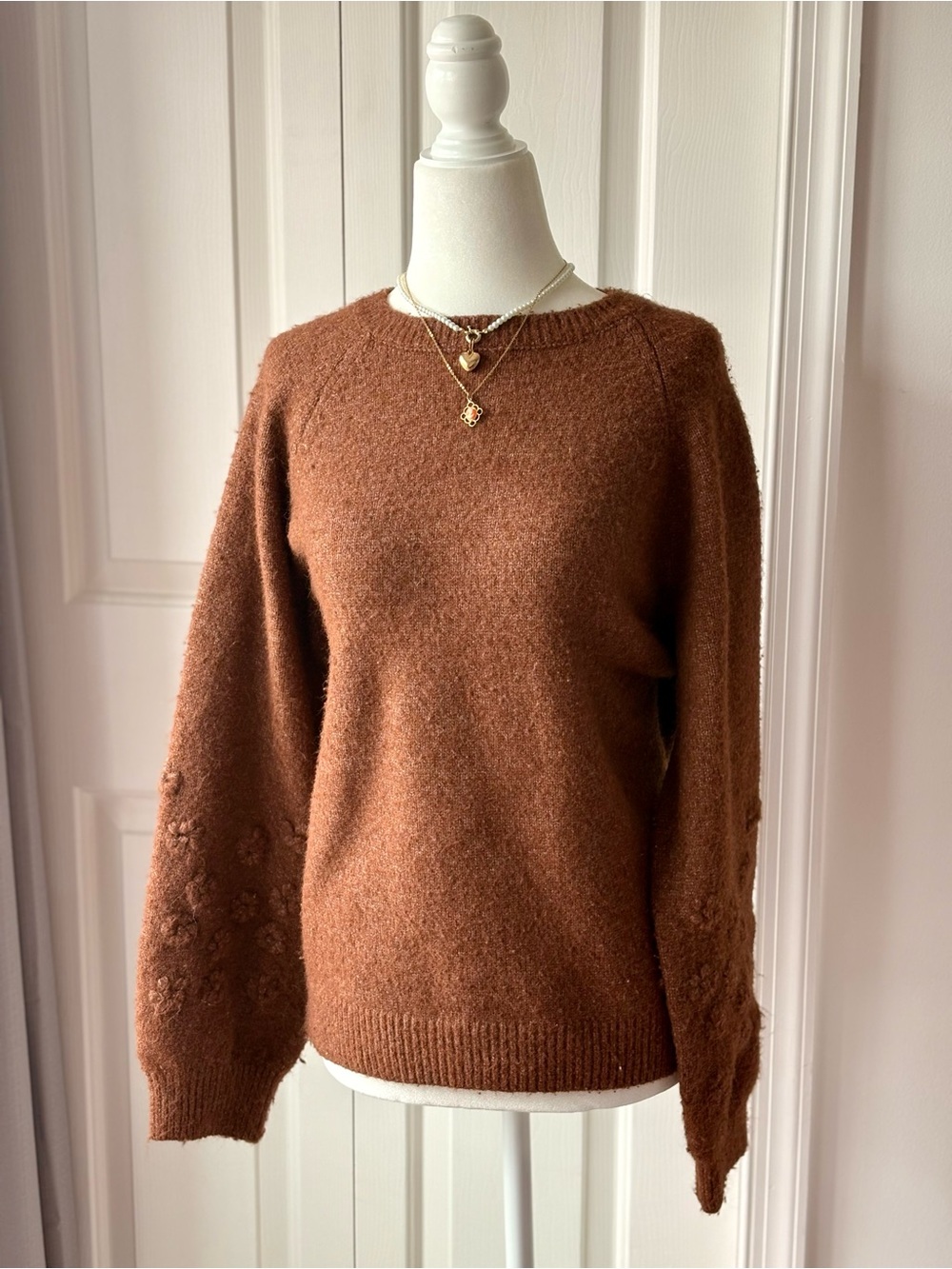 Women's Crewneck Sweater in Warm Rust